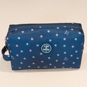NEW- Life is Good Ditzy Navy Blue Floral Cosmetic Bag